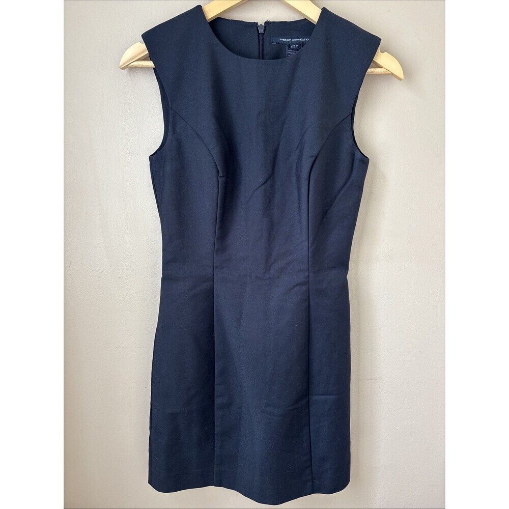 French Connection Dress Womens 4 Navy A-Line Sleeveless